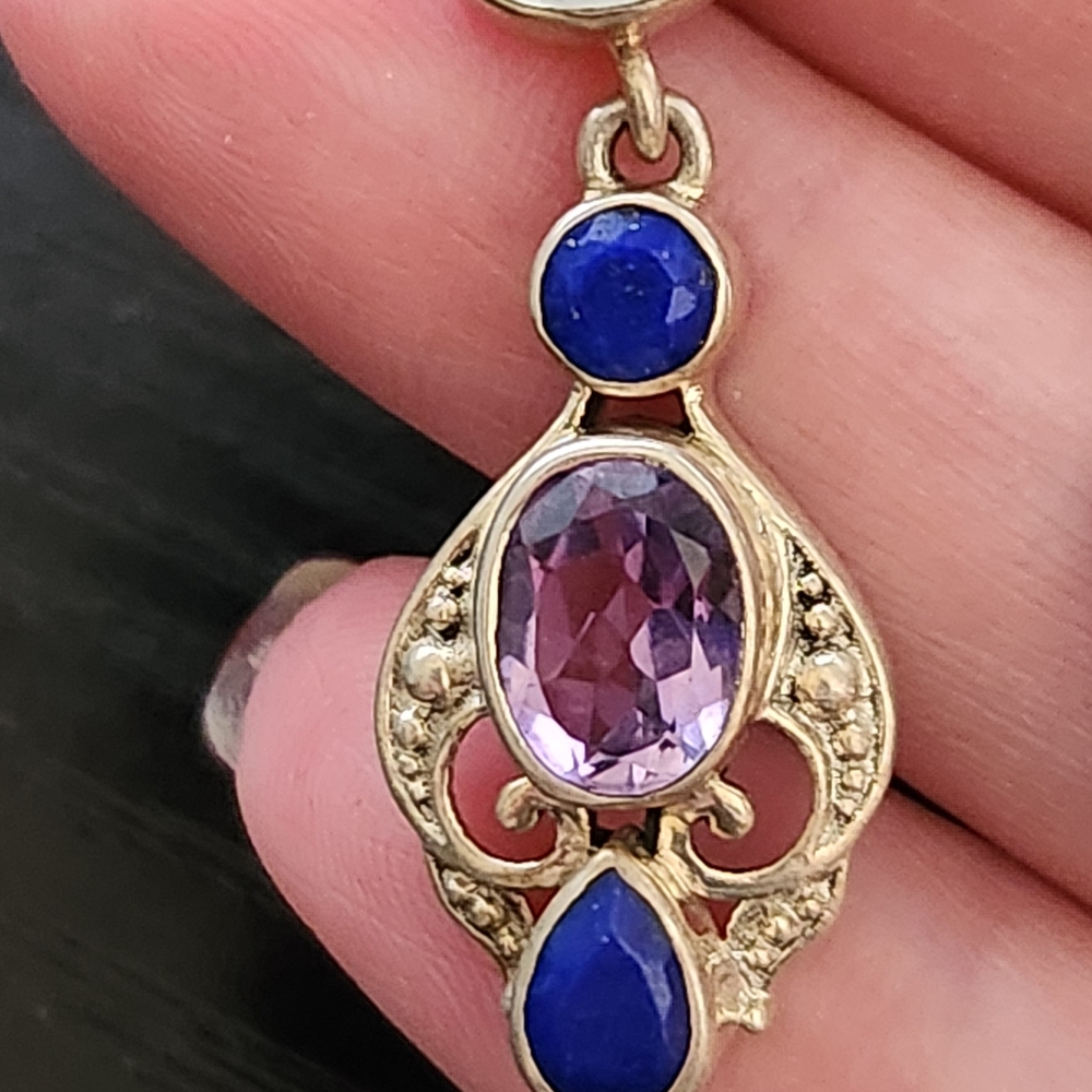 Nicky Butler Silver and Blue-Purple Earrings - Picture 4 of 4